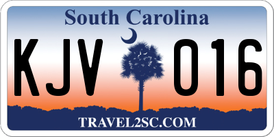 SC license plate KJV016