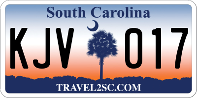 SC license plate KJV017