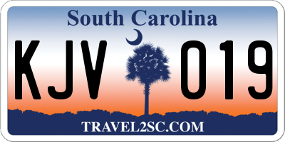 SC license plate KJV019