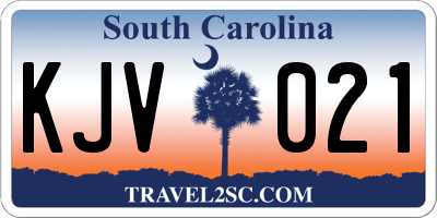 SC license plate KJV021