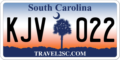 SC license plate KJV022