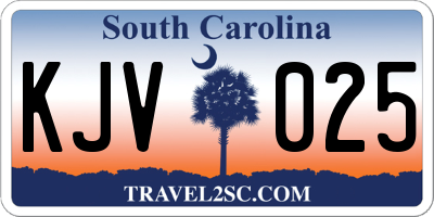 SC license plate KJV025