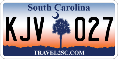 SC license plate KJV027