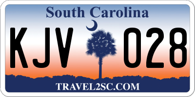 SC license plate KJV028