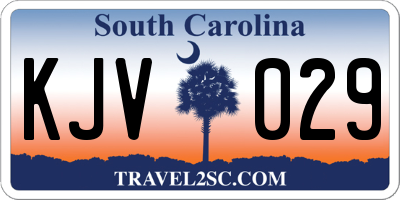 SC license plate KJV029