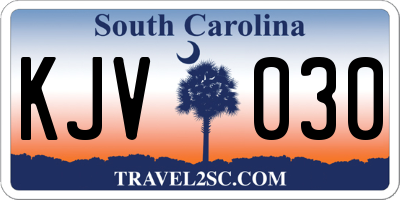 SC license plate KJV030