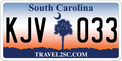 SC license plate KJV033