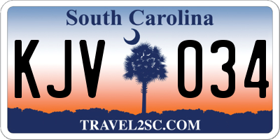 SC license plate KJV034
