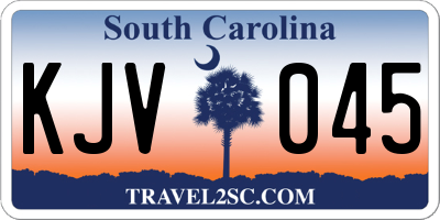 SC license plate KJV045