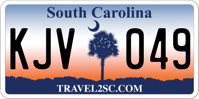 SC license plate KJV049