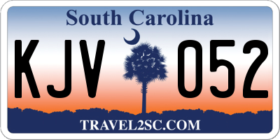 SC license plate KJV052