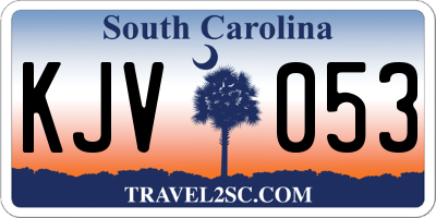 SC license plate KJV053