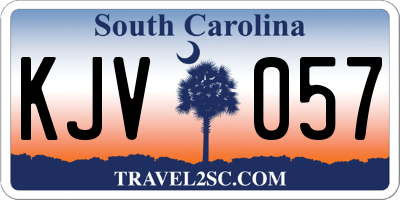 SC license plate KJV057