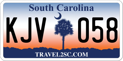 SC license plate KJV058