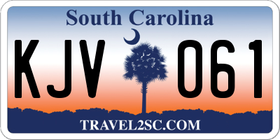 SC license plate KJV061