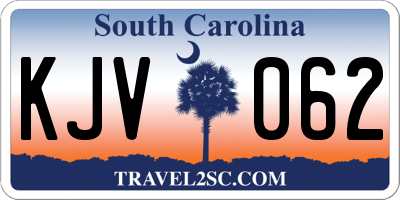 SC license plate KJV062