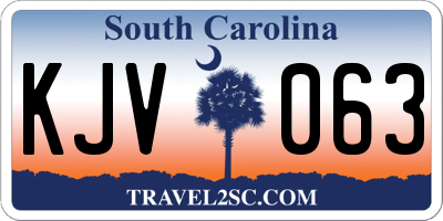 SC license plate KJV063