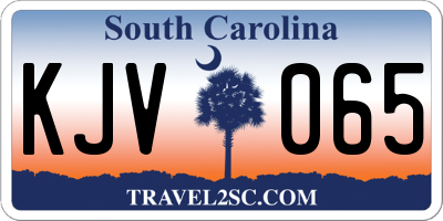 SC license plate KJV065