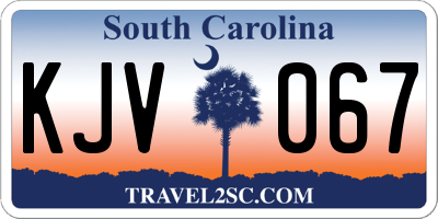 SC license plate KJV067