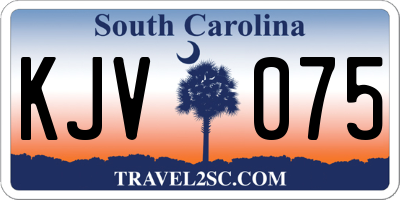 SC license plate KJV075