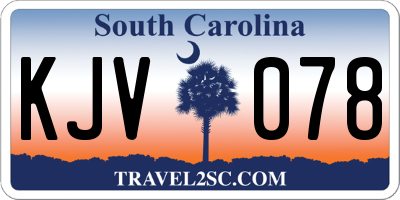 SC license plate KJV078
