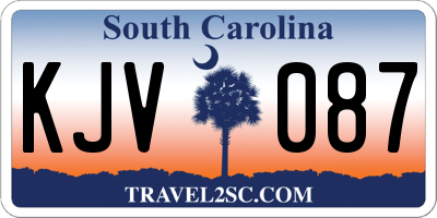SC license plate KJV087