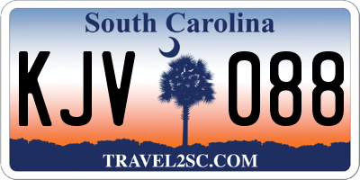 SC license plate KJV088