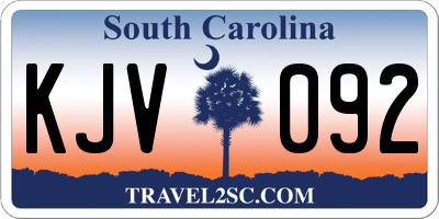SC license plate KJV092