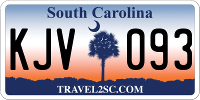 SC license plate KJV093