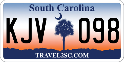 SC license plate KJV098