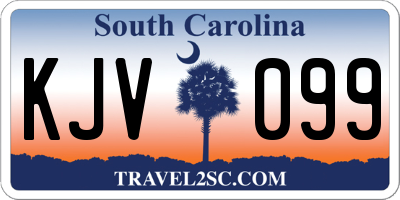 SC license plate KJV099