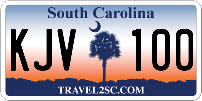 SC license plate KJV100