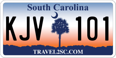 SC license plate KJV101
