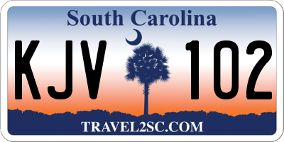SC license plate KJV102