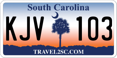 SC license plate KJV103