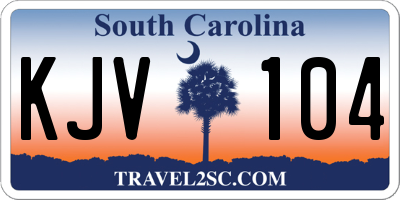 SC license plate KJV104