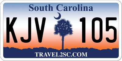 SC license plate KJV105