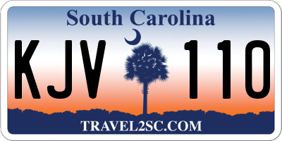 SC license plate KJV110