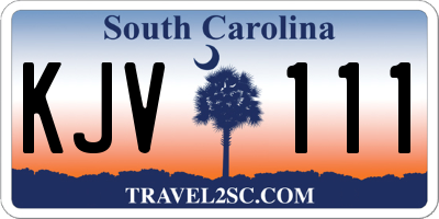 SC license plate KJV111