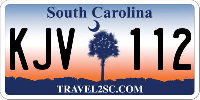SC license plate KJV112