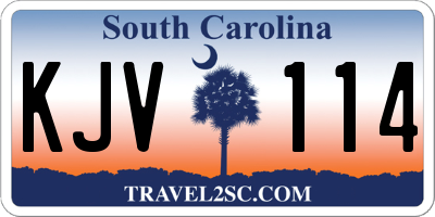 SC license plate KJV114