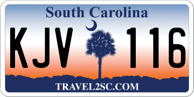 SC license plate KJV116
