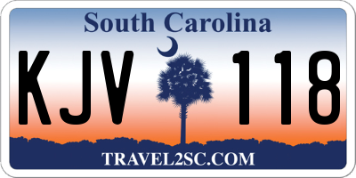 SC license plate KJV118