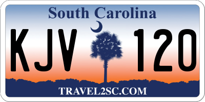 SC license plate KJV120