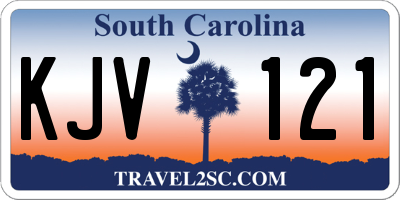 SC license plate KJV121