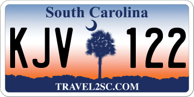 SC license plate KJV122