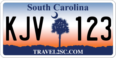 SC license plate KJV123