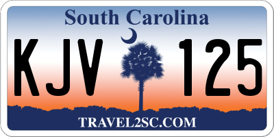 SC license plate KJV125
