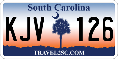 SC license plate KJV126