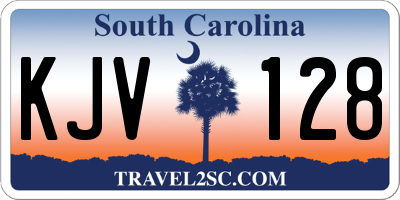 SC license plate KJV128